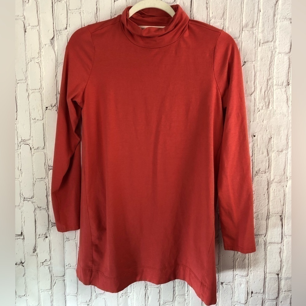 J.Jill luxe supima cotton red turtleneck tunic top small